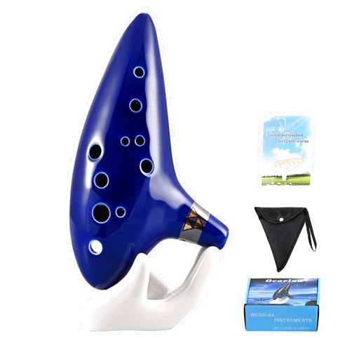 AIMEIS Ocarina 12 Hole Alto C Ceramic Ocarinas with Songbook Bag Display Stand,Musical Instrument for Beginner (Songs From the Legend of Zelda)