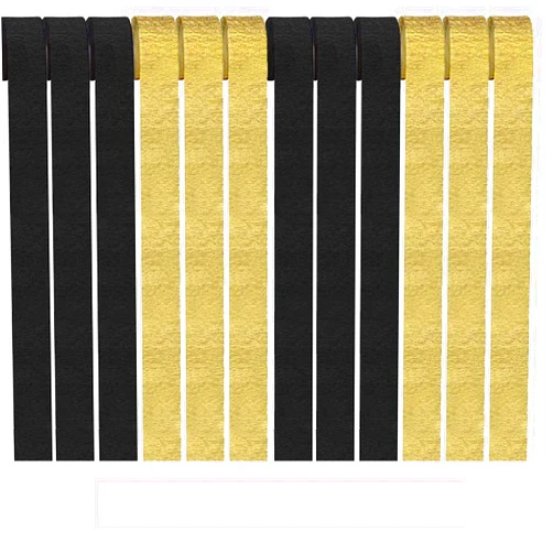 WOPARTY Gold and Black Crepe Paper Streamers 2 Color Black and Gold Party Streamer Festival Party Decorations 12 Rolls
