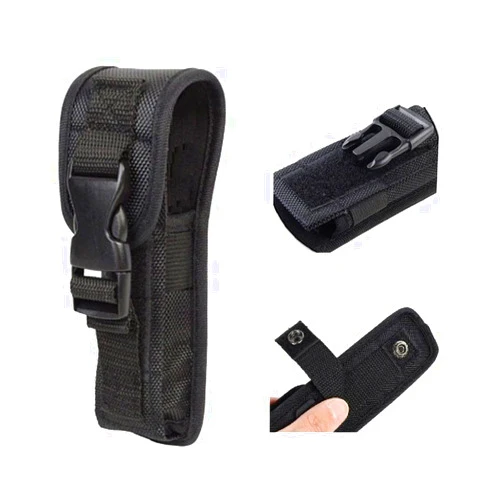 KUNYANG Pack of 2 Holsters Flashlight Buckle Pouch Holster Stretch Nylon Handheld LED Flashlight Belt Carry Case Duty Holder, Black
