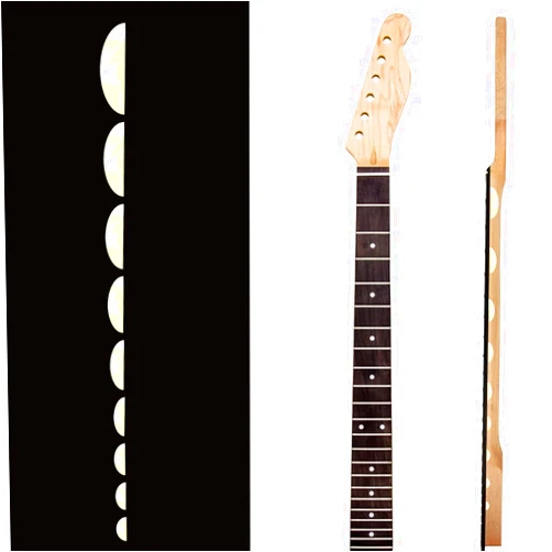 PLIGREAT 2 Pcs Guitar Fret Markers Guitar Inlay Stickers Semicircular Decals DIY Guitar Decor Gifts for Acoustic Electric Guitars Music Guitar Bass Decor Removable DIY Guitar Side Stickers