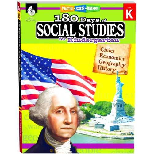 By N/A (Author) 180 Days™: Social Studies, Early Elementary Social Studies for Kindergarten Practice Workbook for Classroom and Home, Cool and Fun Practice Created by Teachers