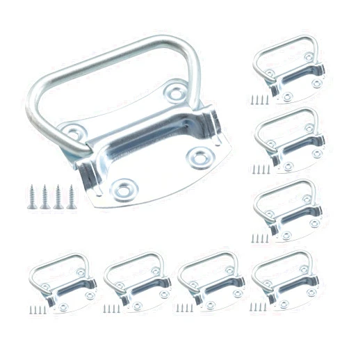 HOME MASTER HARDWARE 3-1/2 inch Pull Ring Handle Toolbox Lifting Door Case Chest Pull Handles Zinc Plated 8 Pack