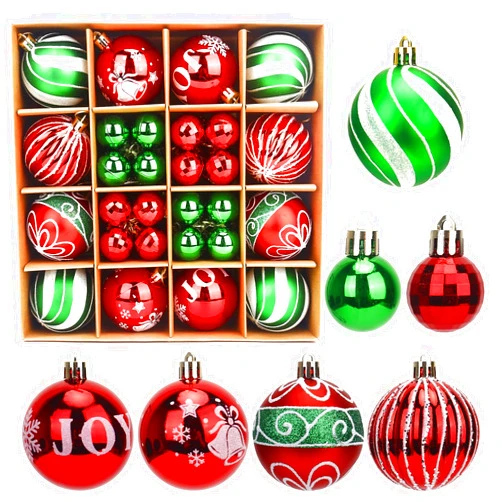 Senders Christmas Ornaments - 44 Pcs Balls: 12Pcs 6cm & 32Pcs 3cm Balls for Tree Decoration