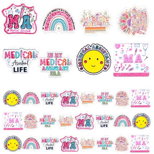 Cunno 32 Pcs Funny Pins Appreciation Gifts for Pharmacy/PT/Phlebotomist/Medical Assistant Doctor's Day Gifts Enamel Pins Bulk Medical Jewelry Accessories for Nurse CNA Week Decor