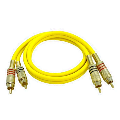 Seismic Audio - SAPRCA3-3 Foot Yellow Dual RCA Male to Dual RCA Male Audio Patch Cable 2RCA to 2RCA Audio Cord