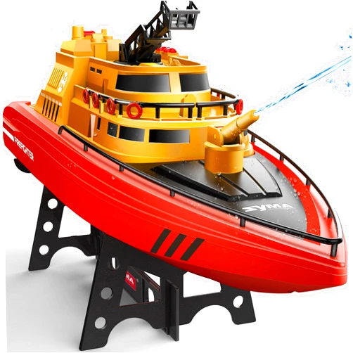 SYMA Remote Control Boat, Big RC Boat Firefighter for Kids 8-12 with 40 Mins Run Time (2 Batteries), One-Key Water Spary, 15 km/h High Speed and Low Battery Warning, Pool Toys for Boys Girls