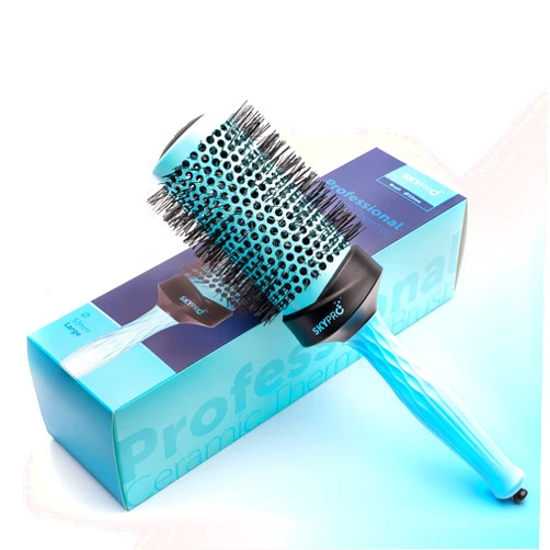 SKYPRO Professional Series 2 Inch Round Brush for Blow Drying by SKYPRO | Large Ceramic Ion Barrel | Volumizing Circle Roller Brush with Long Ultra-Glide Bristles and Comfort Grip for Easy Hair Styling