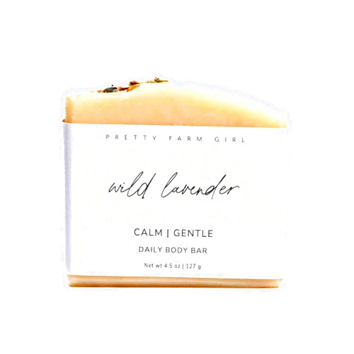 Pretty farm girl Wild Lavender Soap Bar - Calm & Gentle - Lavender Scented - Handmade - All Skin Types - Tallow & Goat Milk