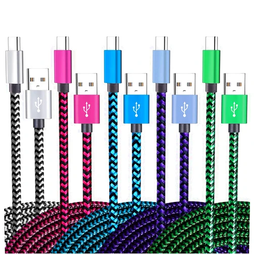 Teeind USB Type C Cable Fast Charging, Tpc001 5 Pack(6Ft 3A) Braided C Charger Cables Compatible with Samsung S10e/note 9/s10/s9/s8 Plus/A80/A50/A20
