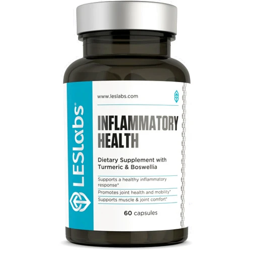 LES Labs Inflammatory Health – Joint Support, Muscle Function & Relaxation, Mobility– Turmeric, Boswellia, Quercetin, Ginger & CoQ10 – Non-GMO Supplement – 60 Capsules