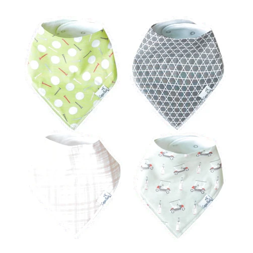 Copper Pearl Baby Bandana Bibs - 4 Pack Soft Cotton Baby Bibs for Drooling and Teething, Absorbent Drool Bibs for Baby Girl and Boy, Adjustable to Fit Newborns to Toddlers, Tons of Styles (Bogey)