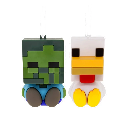 Hallmark Better Together Minecraft Zombie and Chicken Jockey Magnetic Christmas Ornaments, Set of 2, Gifts for Gamers