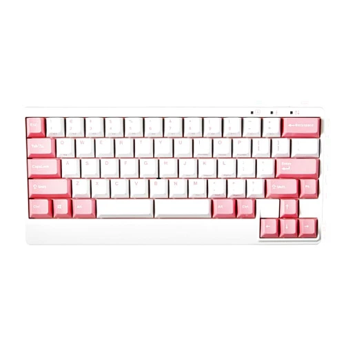 Leopold FC650MDS White/Pink PD 65% Double Shot PBT Mechanical Keyboard (Cherry MX Blue)
