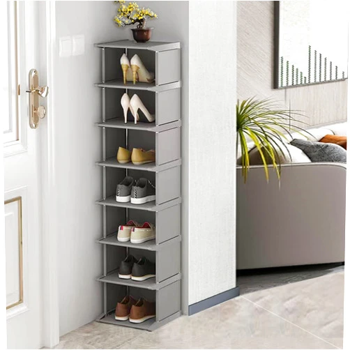 AFOORD Narrow Shoe Rack 8 Tiers, Tall Skinny Shoe Organizer, Small Space and Vertical Shoe Rack, Suitable for Entryway,Hallway,Closet, Corner, Bedroom and Garage Shoe Shelf