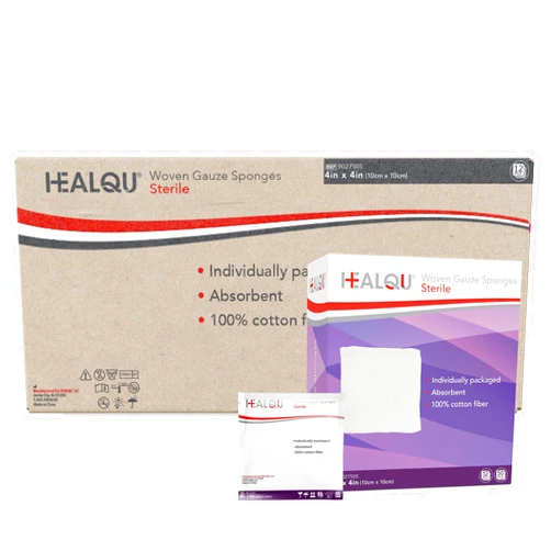 Healqu 4x4 Gauze Pads Sterile 1200ct (24 Boxes of 50) - 12Ply, Individually Wrapped Large Gauze Pads, Absorbent Woven Cotton Gauze Sponges for Wounds Bulk, Essential for First Aid Kits & Medical Facilities