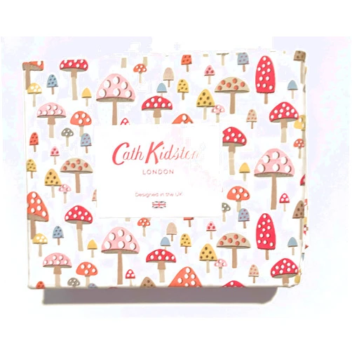 Home Goods CATH KIDSTON of London Home Luxury Collection 4 Piece 200tc Rose Flora Sheet Set 100% Cotton Percale Crisp & Cool, Lightweight Bedding (Mini Mushrooms Russet Clara, King (U.S. Standard)), White