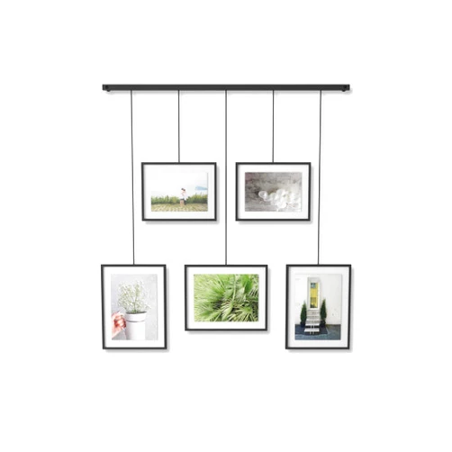 Umbra Exhibit Picture Frame Gallery Set, Adjustable Wall Collage Displays Five Photos (Two 4x6