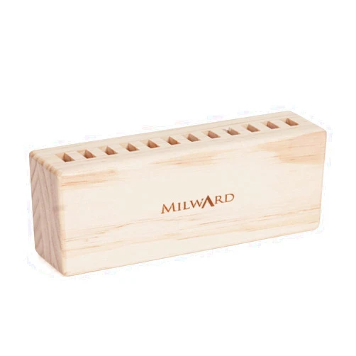 Milward Scissors Display Stand - Hold up to 12 Pairs of Scissors. Dimensions d/w/h: 4 x 17 x 6cm.