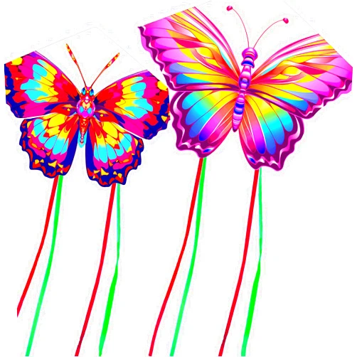 HENGDA KITE 2 Pack Butterfly Kite,for Kids and Adults,Easy to Fly,Excellent Fabric and Structure Design,The Pictures are Beautiful in high Definition,Suitable for Beginners(31x22)