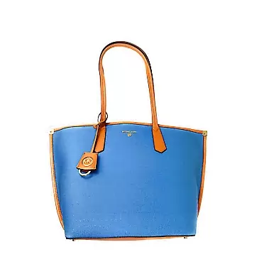Michael Kors Jane Large Cotton Canvas Tote Bag in Denim Multi