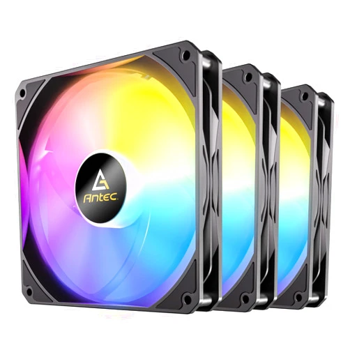 Antec P14 PWM ARGB, Addressable RGB, PWM Control, 140mm x 25mm Case Fans, High Performance, Strong Airflow, 73.61 CFM, 4 Pin PWM & 3 Pin ARGB Connector, Anti-Vibration Pads, P Series P14 ARGB 3 Packs