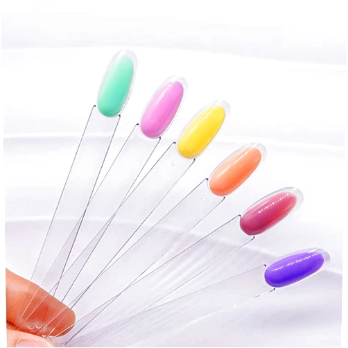 Art lalic 50 Tips Double Layer Nail Polish Gel Color Chart, Oval Fan-Shaped Practice Swatch with Inner & Outer Painting for Nail Art Display