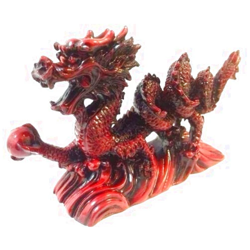 Fengshui New RED Chinese Feng Shui Dragon Figurine Statue for Luck & Success 6 inch Long