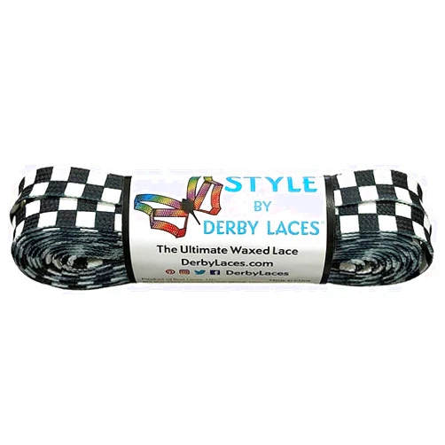 Derby Laces Style Wide 10mm Waxed Lace for Roller Skates, Hockey Skates, Boots, and Regular Shoes