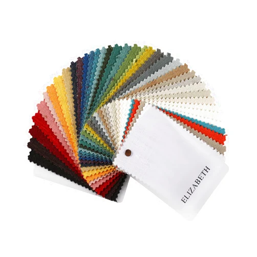 Drapifytex Cotton Linen Blended Heavyweight Textured Fabric Sample Book, Solid Color Custom Curtain Fabric Swatch