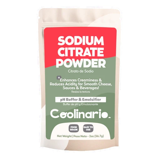 Coolinario Sodium Citrate Powder (2 Oz) pH Buffer & Emulsifier for Smooth Cheese, Sauces & Beverages | Enhances Creaminess & Reduces Acidity | For Molecular Gastronomy & Food Processing | Food Grade