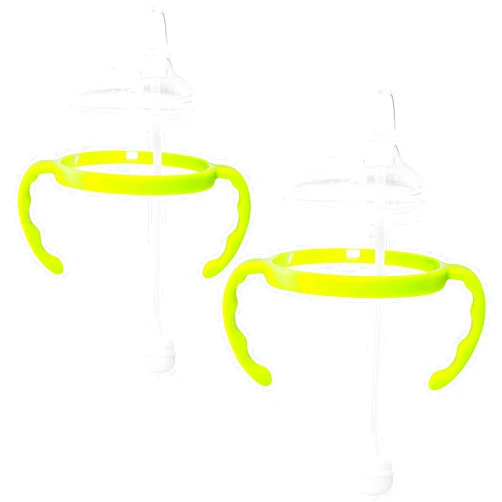 Botabee Soft Spout Transition Sippy Cup Kit for Comotomo Baby Bottles | Conversion Kit Fits 5 and 8 Ounce Bottle | Sippy Cup Baby Bottle Nipple with Weighted Straw & Bottle Handles (Pack of 2, Green)