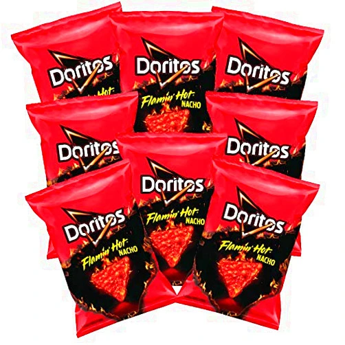 DORITOS® FLAMIN' HOT® Nacho Flavored Tortilla Chips, 1.75 ounce (Pack of 8)