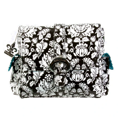 Kalencom Midi Coated Diaper Buckle Bag, Toile Black/White