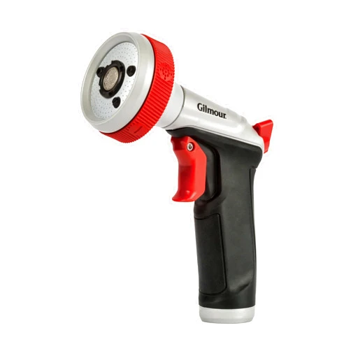 Gilmour Pro Heavy Duty Garden Hose Nozzle with 5 Adjustable Spray Patterns, Water Hose Nozzle for Watering Garden or Lawn, Silver