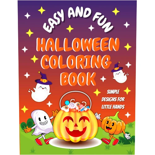 Mithly Koul Easy and Fun Halloween Coloring Book: Simple Designs for Little Hands: Coloring Pages, Mazes, Puzzles & Spooky-Cute Activities for Toddlers and Kids Ages 2–5