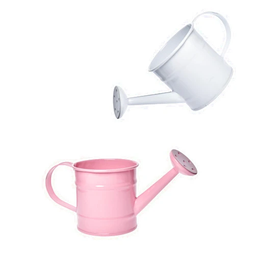 TAKMA Decorative Mini Tin Watering Can - 0.05Gal Cute Metal Jug for Hand Crafts,Garden-Theme Parties,Plant Pots, Home Decor,Housewarmings, Fun Birthday Gift for Girls and Boys (P/W, S)