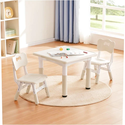 GITAWUSA Kids Study Table and Chairs Set, Height Adjustable Toddler Table and Chair Set for Kids Ages 3-8, 23.6