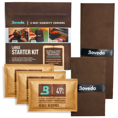 Boveda Music Large Starter Kit - (3) 49% RH Standard Boveda - Ideal Two-Way Humidty Control for MOST CLIMATES - For Guitars & Other Large Wooden Instruments