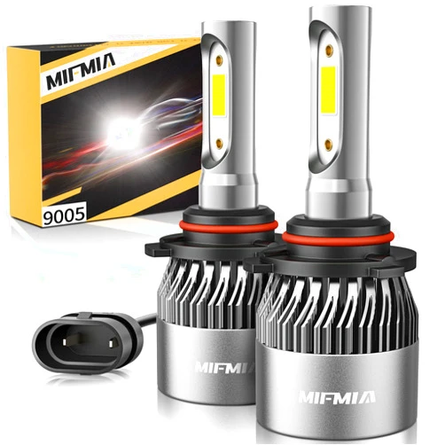 MIFMIA H10 9140 9145 LED Fog Light Bulbs, 25000LM 600% Brighter Fog Lights LED with Cooling Fan, 6500K Cool White Non-Polarity, Pack of 2