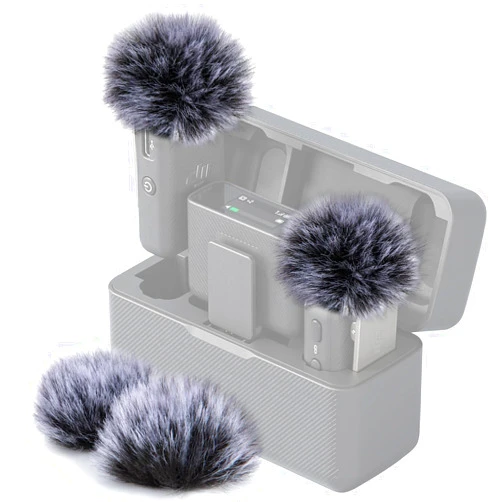 SUNMON DJI Mic Windscreen Furry Foam - DJI Wireless Mic Outdoor Microphone Cover Muff Pop Filter Noise Reduction, Mic Covers for DJI Microphone Wireless(4 PC)