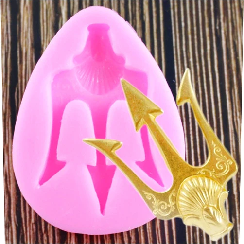FOSANGPUSHI Soap Molds, 6.1x4.7cm Trident Silicone Molds, Fondant Cake Decorating Tools, Cupcake, Candy, Chocolate, Gumpaste, Polymer Clay, Jewelry Molds