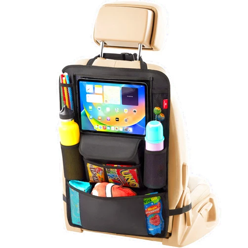 Helteko Car Seat Organizer, Ultra Version Kids Backseat Car Organizers and Storage, Waterproof Back Seat Protector Kick Mats with Tablet Holder 12 in, Car Accessories Interior and Travel Essentials.