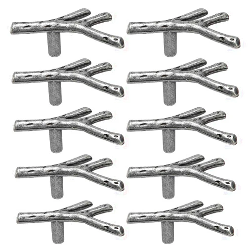 CENGOOD AchNau 10x Cabinet Knobs Wardrobe Drawer Door Cupboard Handle Pulls Twig Single Hole Retro Style Silver