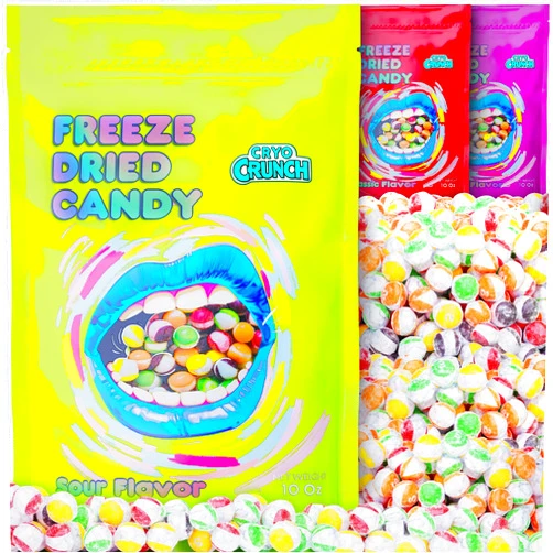 Primary Colors Candy Freeze Dried Sour Skittles (10oz) Made From Skittles By Primary Colors Candy - Freeze Dried Candy USA Made Freeze Dry Candy - Dry Freeze Candy