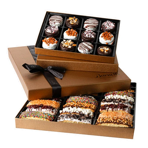 Barnetts Fine Biscotti Chocolate Gift Baskets, Biscotti Cookie Variety Tower Chocolates Box, Covered Cookies Holiday Gifts Sets, Prime Gifts for Food Delivery Ideas for Women Men Grandma