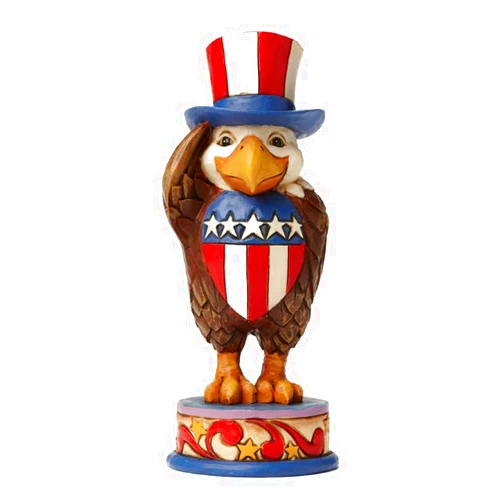 Enesco Jim Shore Heartwood Creek Pint Size Patriotic Eagle Stone Resin Figurine, 5.25”