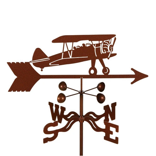 E-Z VANE EZ Vane Steel Bi-Plane Weathervane 21” Height, Includes Metal Roof Mount, Wind Cups & Brackets | Hand-Crafted and Family-Owned, Made in The USA with Triple Powder Coating, Limited