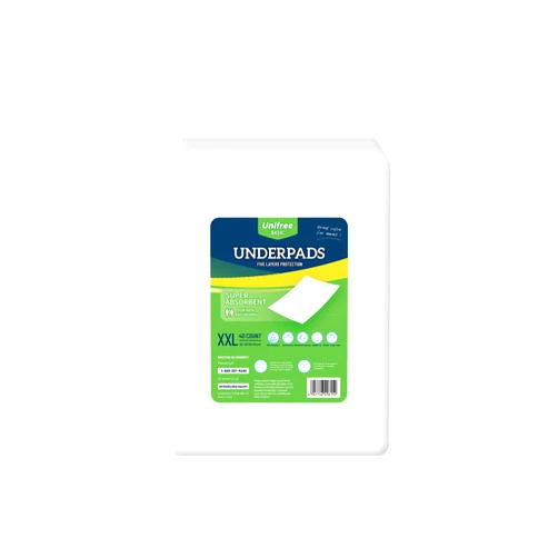Unifree Disposable Underpads, Bed Pads, Incontinence Pad, Super Absorbent, 40 Count, Blue (XXL 36x36 Inch)