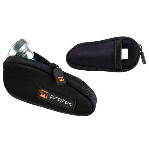Protec Trumpet/Small Brass Single Neoprene Mouthpiece Pouch with Zipper Closure - Black, Model N203