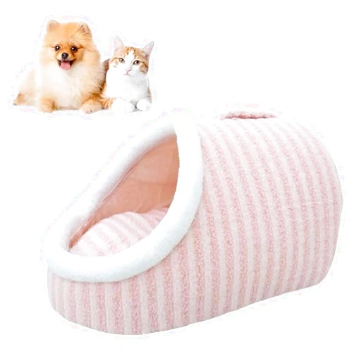 Generic Cozy Hideaway Pet Bed, Cat Houses for Indoor Cats - Large Cat Cave Bed with Removable Support Foam and Washable 2-Side Mat, Covered Cat Bed for Cat Hideaway, 8.8lbs and Down (Pink)